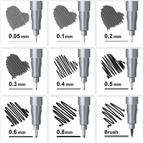 Pigment Micro Pens 11 Degree